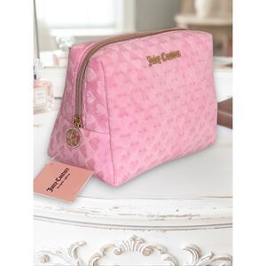 Juicy Couture Baby Pink Velour Cosmetic Travel Bag Large